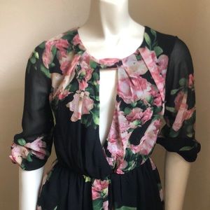 Black Floral Cutout Romper